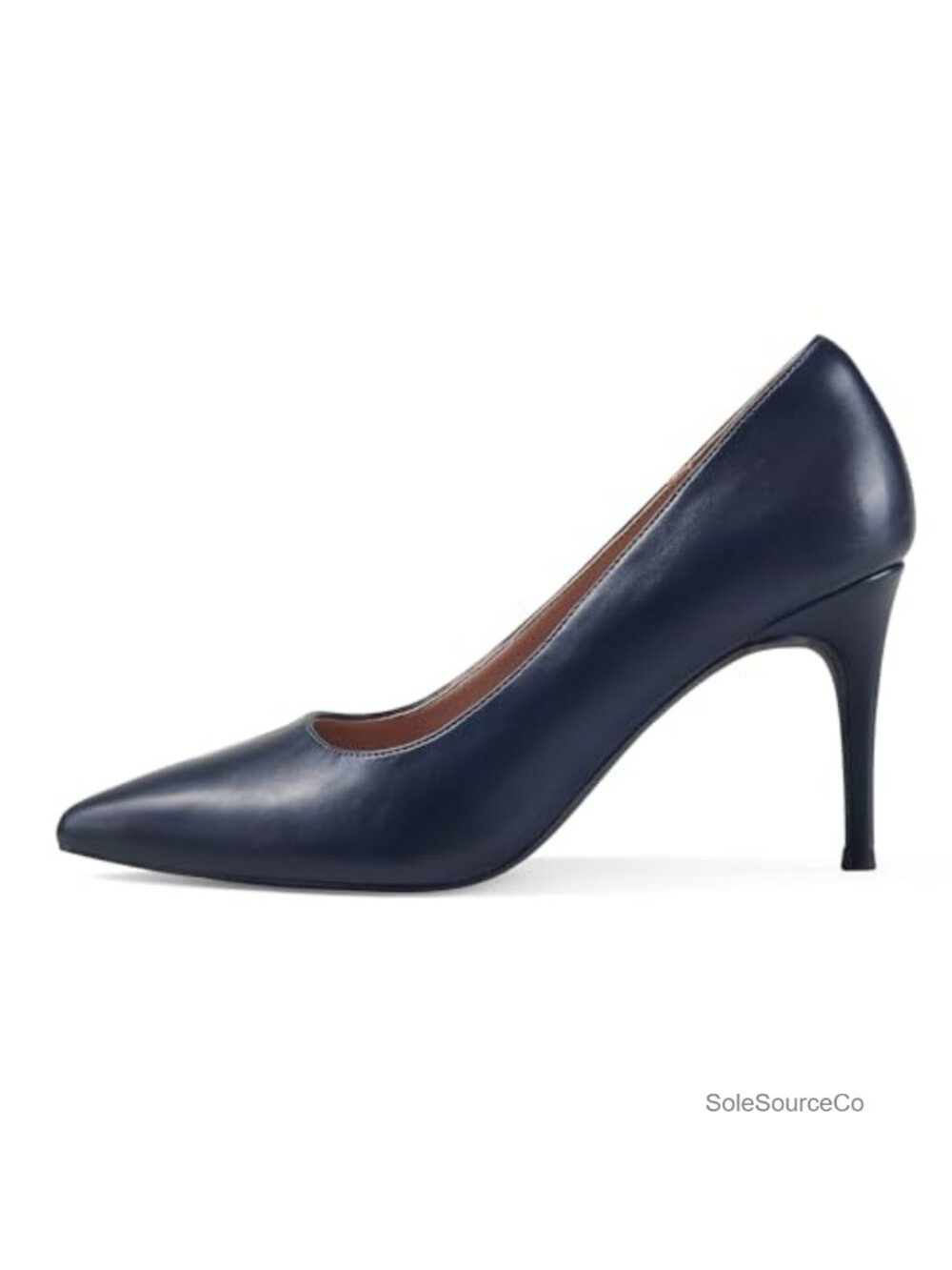 Women's Stiletto High Heel Pumps 3 Inch Sheer Pointed Toe Faux Leather